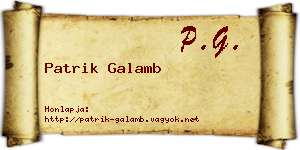 Patrik Galamb névjegykártya